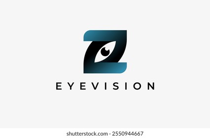 Logo Letra Z y Visión de Ojo. Digital, visual con concepto moderno y minimalista. Archivo editable.