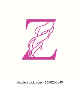 logo letter z with icon beauty hair vector design