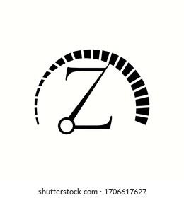 logo letter z with icon Speedometer vector design