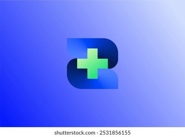 Logo letter Z with symbol medical plus, Creative template for hospital and healthcare.