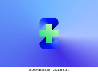 Logo letter Z with symbol medical plus, Creative template for hospital and healthcare.