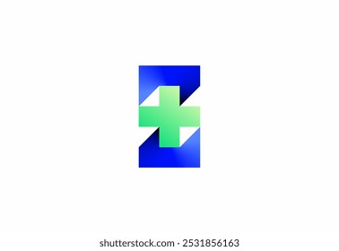 Logo letter Z with symbol medical plus, Creative template for hospital and healthcare.