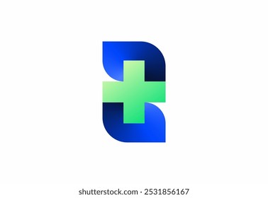 Logotipo de la letra Z con el símbolo médico plus, Plantilla creativa para el hospital y la atención sanitaria.