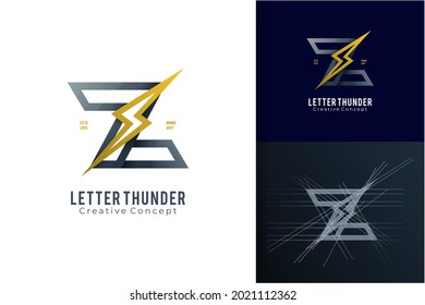 logo Letter Z with thunder modern gradient