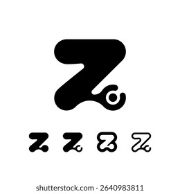 Logo Letter Z, trendy modern alphabet font, set of five different letter z for your brand name design, vector illustration 10 EPS