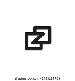 Logo letter Z with two square line minimalist and blank background