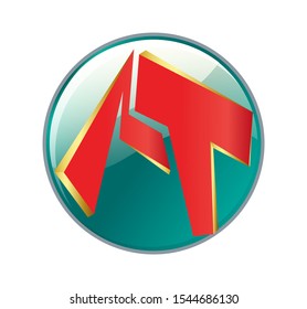 The logo letter ZT in circles, gold and red color with an elegant white background