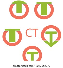 Logo lettering for business. TC. In vector.