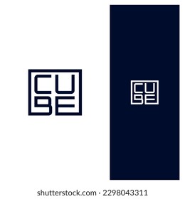 logo lettering CUBE modern flat icoon