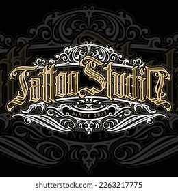 logo lettering font tattoo studio vector