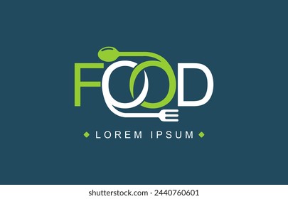 logo lettering,text,typography of food modern minimalistic.vector illustration. logo,sticker,sign