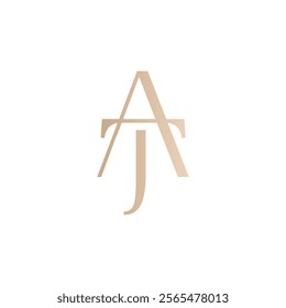 logo letters "A," "T," and "J" in symmetrical design conveys sophistication, exclusivity, and a sense of heritage, suitable for businesses in luxury goods, fine dining, or high-end services