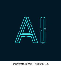 Logo letters AI perfect for artificial intelligence concept