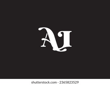 Letras con logotipo AI perfectas para el concepto de inteligencia artificial