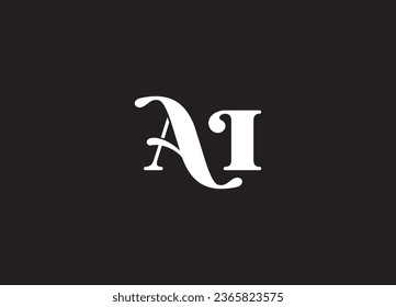 Letras con logotipo AI perfectas para el concepto de inteligencia artificial