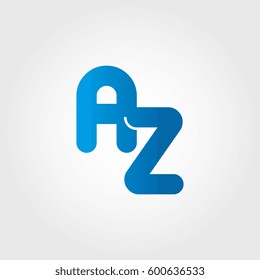 logo letters az blue
