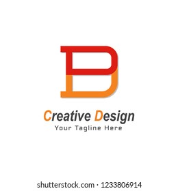 logo letters b with shadow
