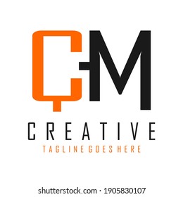 logo letters C and M in orange and black