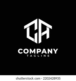 Logo letters CA Hexagon Initials Monogram with arrow up