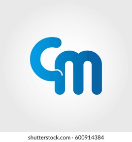 logo letters cm blue