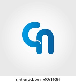 logo letters cn blue