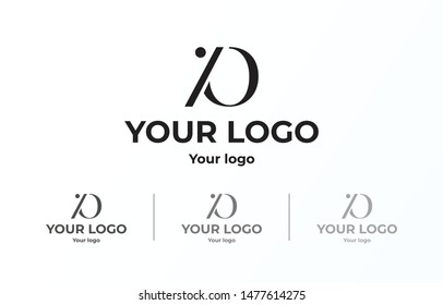 Logo with letters combination I and O. Elegant logo, lettering, abstract
