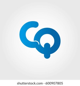 logo letters cq blue