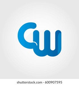 logo letters cw blue