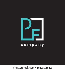 logo letters D and F with square