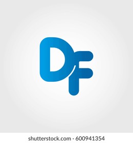 logo letters df blue