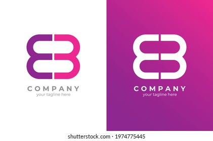 Logo of the letters E and B which form the number 8. , for your logo with a modern, minimalist concept. Vector illustration of EPS 10.