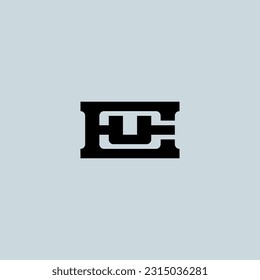 Logo with letters E and U. Initials, monogram or logotype. A combination of two letters. EU - Vector design element or icon.