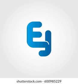 logo letters ej blue