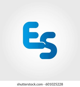 logo letters es blue