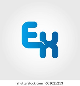 logo letters ex blue
