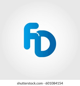 logo letters fd blue