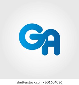logo letters ga blue