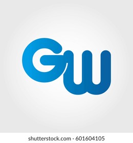logo letters gw blue