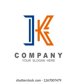 
logo letters h and k with lines and simple appearance