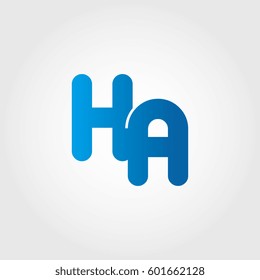 logo letters ha blue