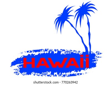 Logo with letters of Hawaii on white background