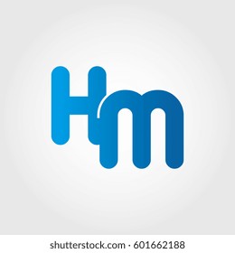 logo letters hm blue