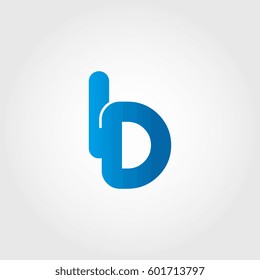 logo letters id blue