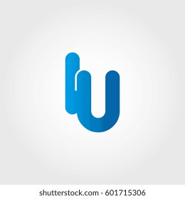 logo letters iu blue