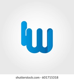 logo letters iw blue
