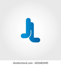 logo letters jl blue