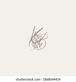 logo letters kb, bk, elegant and unique, the lines are made with a brush