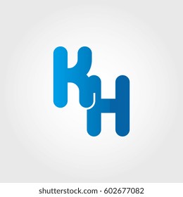 logo letters kh blue