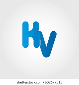 logo letters kv blue