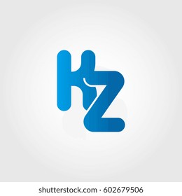 logo letters kz blue